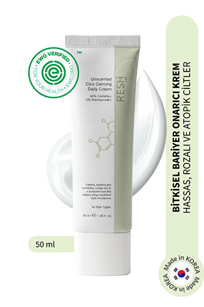 RESH LAB Unscented Cica Calming Daily Cream - Barrier Repairing Moisturizing ...