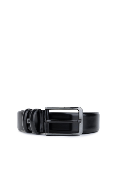 Tamer Tanca Ανδρική μαύρη ανοιγόμενη ζώνη από γνήσιο δέρμα