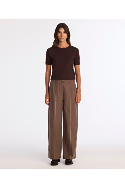 Yargıcı Geniş Yüksek Bel Pantolon