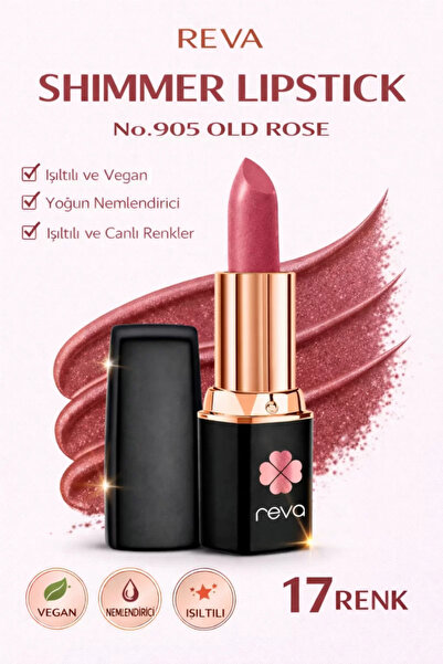 REVA أحمر شفاه شيمر أولد روز - أحمر شفاه لامع - 4 جرام - رقم: 905 - محتوى نبا...