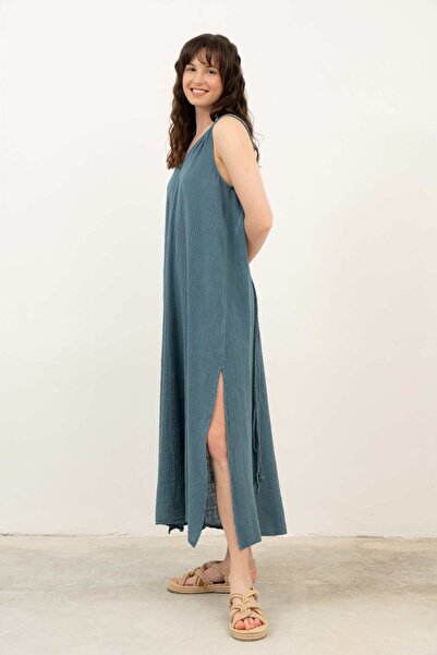 İpekçi Otantik Helen Model Örgü Askılı Elbise