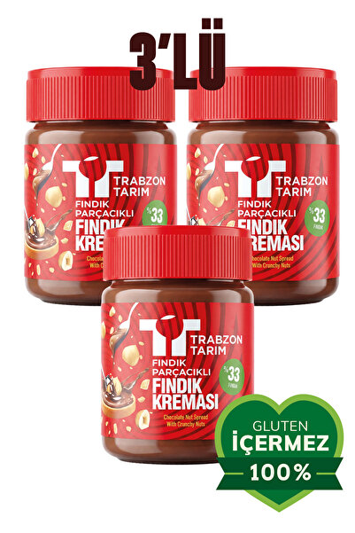 Fındık Parçacıklı Fındık Kreması (%33 Fındık) 320g x 3 Adet