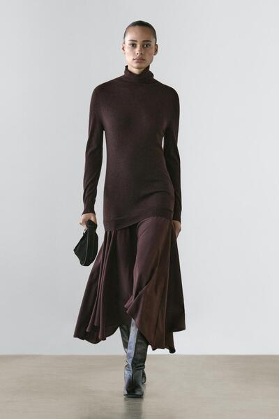 Massimo Dutti Knitted dress with wool detailing