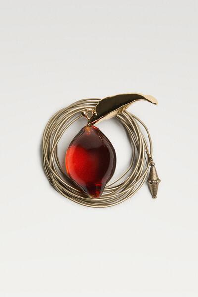 Massimo Dutti Limon cam detaylı zincir kolye