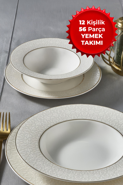 Aryıldız 56 Parça 12 Kişilik Yemek Takımı