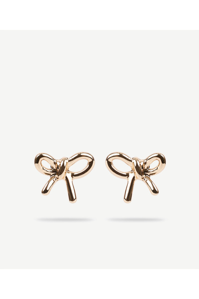 Yargıcı Bow Shaped Gold Earrings