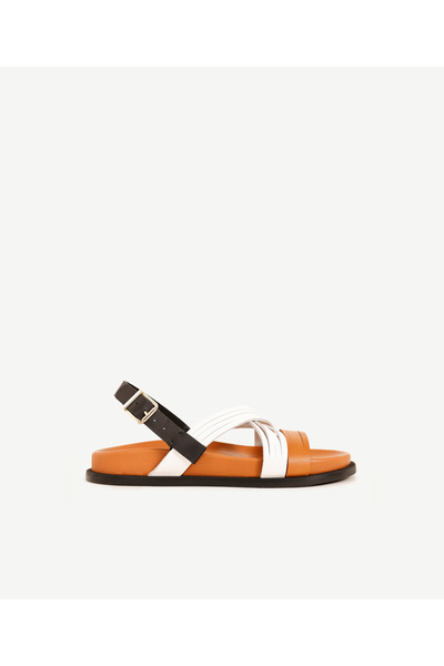 Yargıcı Cross Strap Leather Sandals