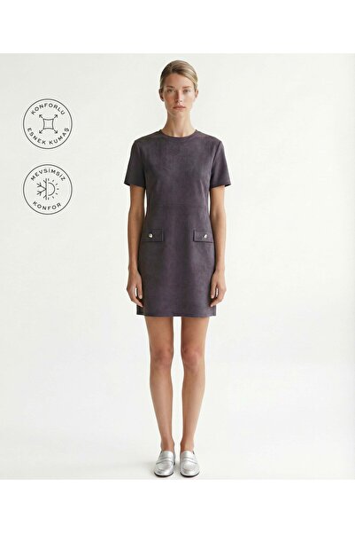 Yargıcı Straight Crew Neck Short Sleeve Dress