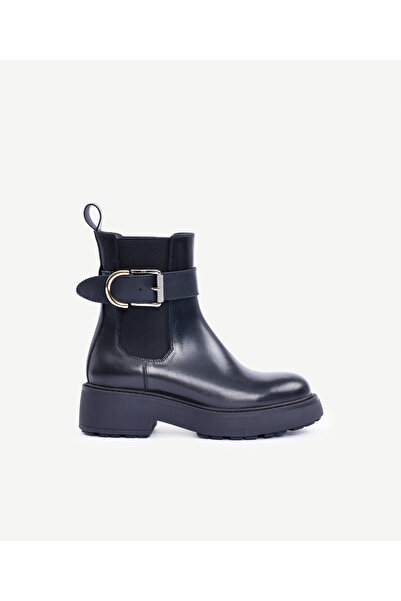 Yargıcı Leather Boots with Elastic and Buckle