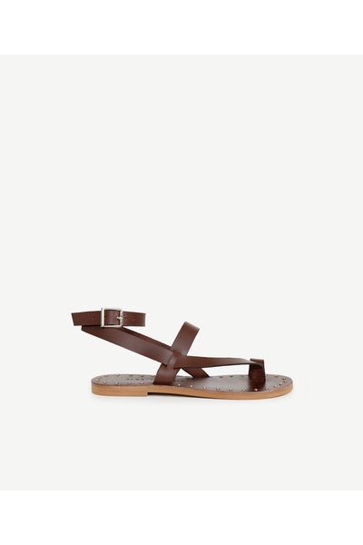 Yargıcı Leather Sandals with Pin Soles