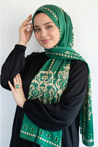 Muslima Wear شال ماجستي زمرد أخضر