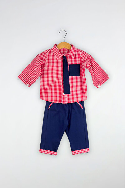 Globaby Men's 2-Piece Set with Checkered Shirt