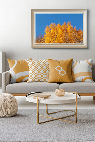 ASDİVA مجموعة أغطية وسائد مكونة من 4 قطع من أوبتيكا بتصميم هندسي حديث باللون ...