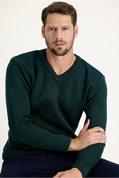 Kiğılı Pulover din tricot din oțel, cu decolteu în V, cu croiala super subțire