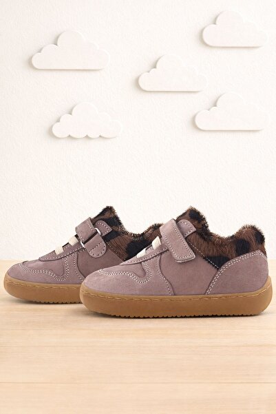 Rakerplus Bob Genuine Leather Light Brown Patterned Barefoot Velcro Elastic B...