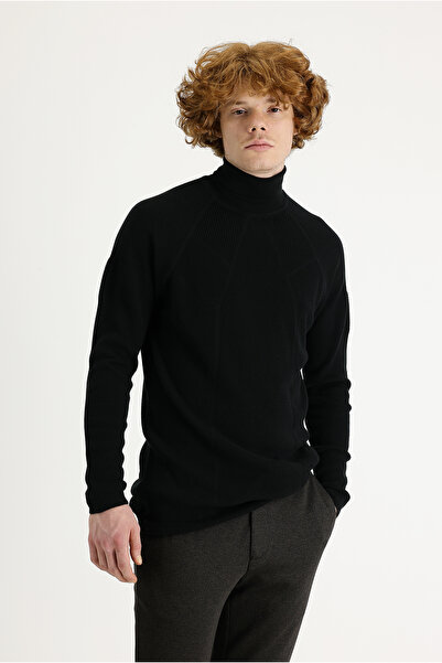 Kiğılı الياقة المدورة سليم صالح منقوشة سترة تريكو القطن