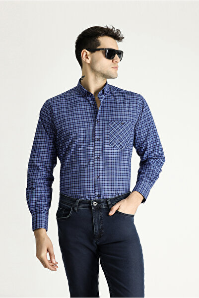 Kiğılı قميص قطني منقوش بأكمام طويلة وسهل الكي