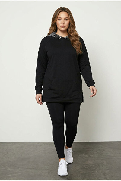 Stil Diva Світшот з довгими рукавами та поясом для великих розмірів 300372