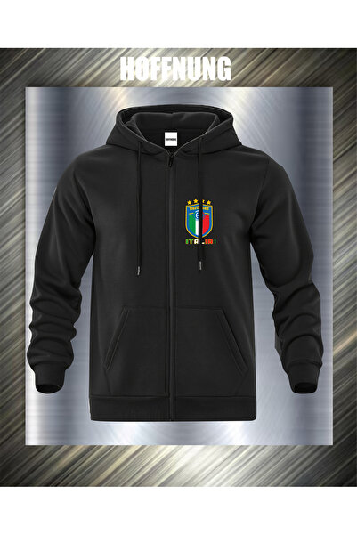 HOFFNUNG unisex Ζακέτα με φερμουάρ ITALIA με σχέδιο oversized