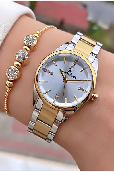 Daniel Klein Marka - Sarı Gümüş Renk - Orijinal - 2 Yıl Garantili - Kadın Kol...