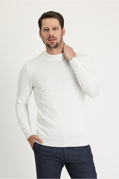 Kiğılı Pulover din tricot din bumbac cu jumătate de gât țesut regular