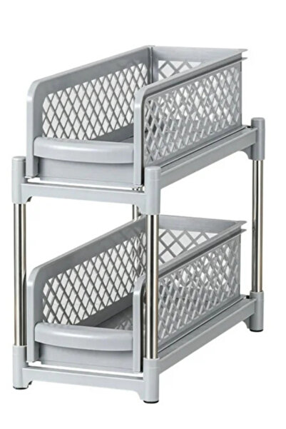 OEM 2-Tier Mobile Organizer, Multifunctional Plastic Storage Shelf, 37.5 x 37...