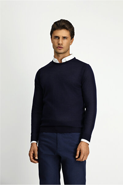 Kiğılı Pulover din lână cu decolteu obișnuit