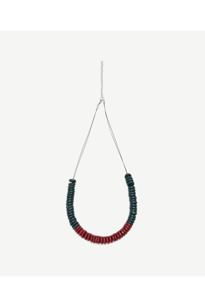 Yargıcı Ahşap Boncuklu Kolye