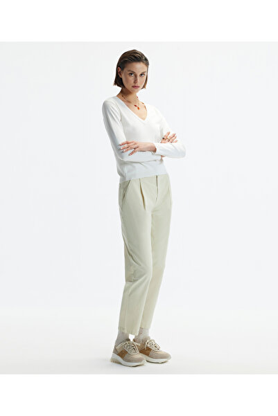 Yargıcı بنطال ذو قصة مستقيمة وحزام سميك