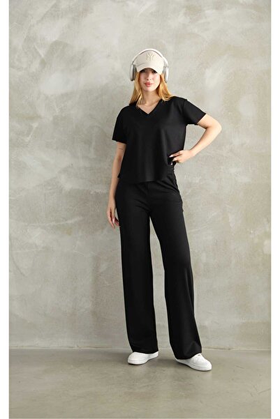 Generic Brand Țesătură modală cu decolteu în V Lycra Confortabil casual și el...