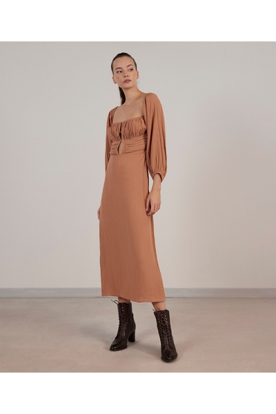 Yargıcı Uzun Kollu Uzun Elbise