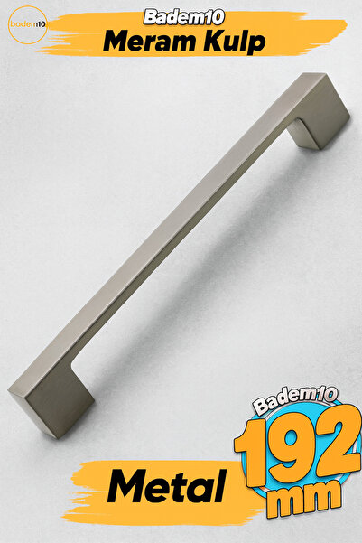 Badem10 Meram (192 mm - 19.2 cm) İnox Metal Mobilya Mutfak Çekmece Dolap Dola...