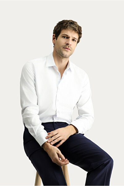 Kiğılı Cămașă clasică din bumbac cu model - mânecă lungă