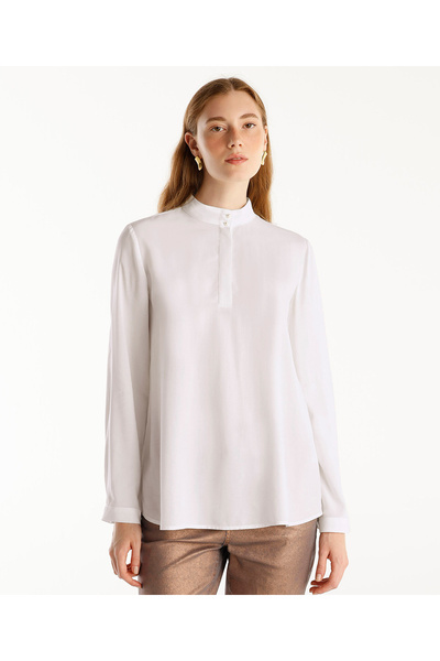 Yargıcı Pearl Button Blouse
