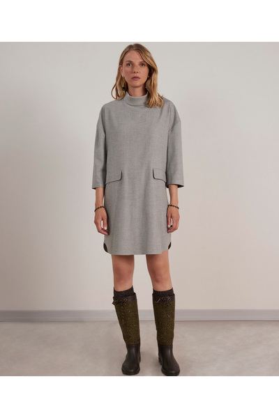 Yargıcı Stand Collar Dress