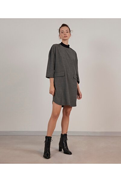 Yargıcı Stand Collar Dress