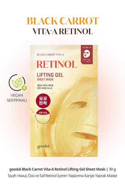 Goodal Retinol İçerikli Yaprak Maske GOODAL Black Carrot Vita-A Retinol Lifti...