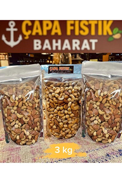 Çapa fıstık gaziantep yöresel lezzetler Lüks Karışık Atom Çerez (3 KG) Badem,...