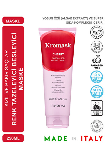 Inebrya قناع كروماسك بالصبغة الحمراء الكرزية 250 مل |   إضفاء الحيوية والتواز...