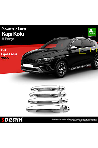 S Dizayn S-Dizayn Fiat Egea Cross Krom Kapı Kolu 8 Prç. 2020 Üzeri 5826130