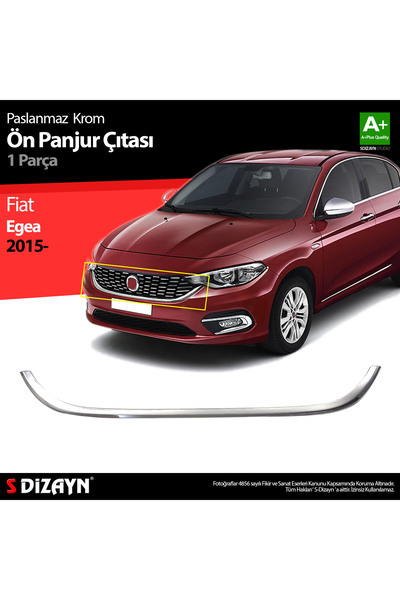 S Dizayn S-Dizayn Fiat Egea Krom Ön Panjur Çıtası 2015-2020 5822180