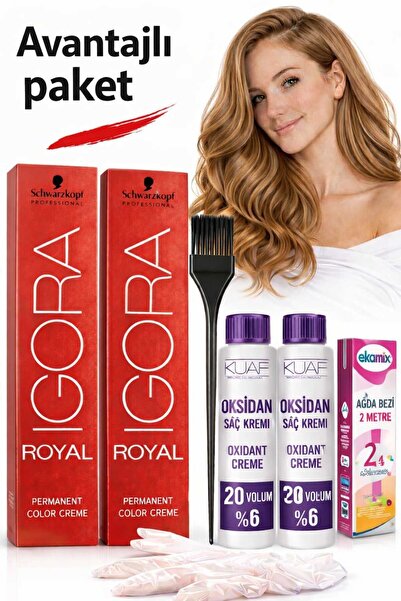 İGORA ROYAL Saç Boyası 6-77 Koyu Kumral-Yoğun Bakır 2 Adet+Oksidan 20 Volume ...