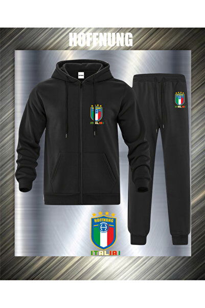 HOFFNUNG Unisex Ανδρικό/Γυναικείο Σετ αθλητικής φόρμας ITALIA Unisex με κουκο...