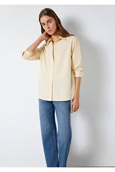 Mavi Sarı Gömlek Loose Fit / Bol Rahat Kesim 1211395-70034