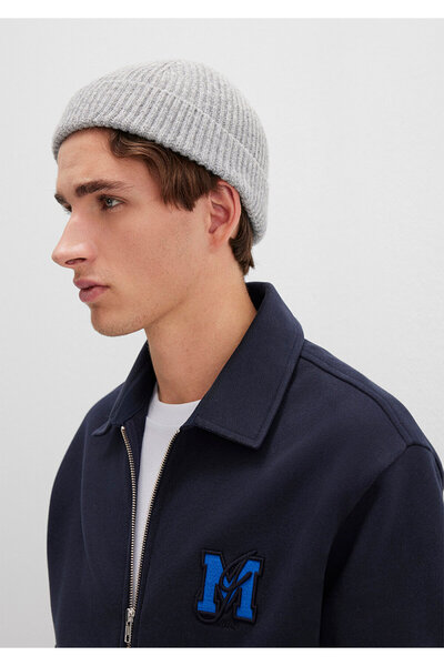 Mavi Beretă gri amestecată de lână 0912010-23854