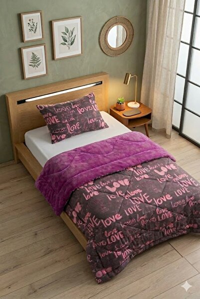 BAMİROSE Diamond Luxury Wellsoft Single Double-Sided Quilt + Pillowcase, Slee...
