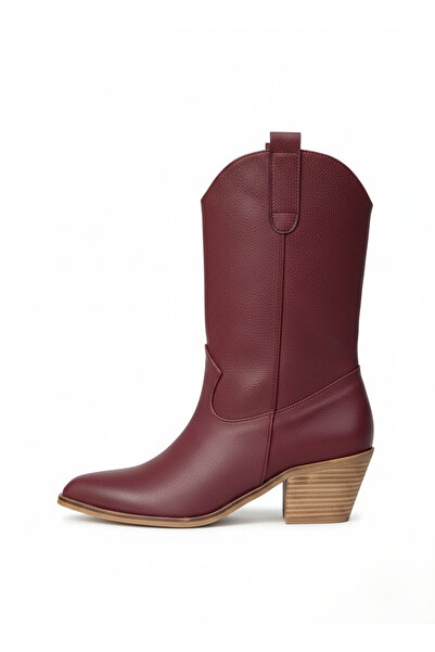 LOVE SHINE Alora Büyük Numara Uzun Kovboy Kadın Botu Suni Deri Western Stil
