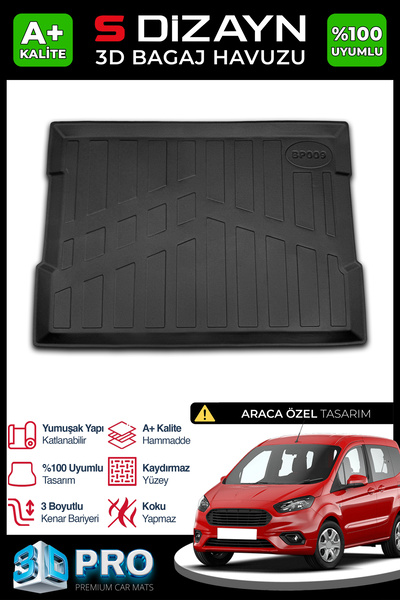 S Dizayn S-Dizayn Ford Courier 3D Pro Bagaj Havuzu 2014-2024 A+ Kalite 3BH-SD...