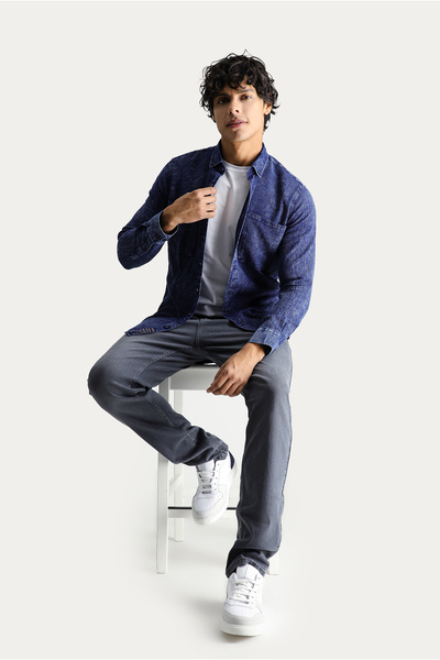 Kiğılı Cămașă sport din bumbac, cu mânecă lungă, slim fit