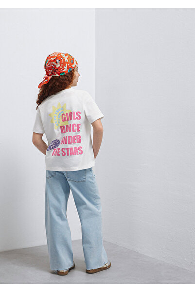 Mavi Дънки с принт Екру тениска Свободна кройка / Релаксирана кройка 7610391-...